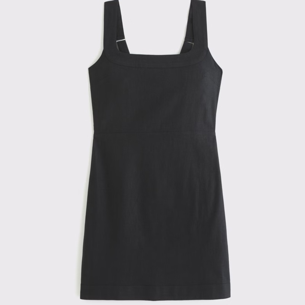 Abercrombie & Fitch Black Linen- Blend Mini Dress Sz-M - Picture 6 of 13